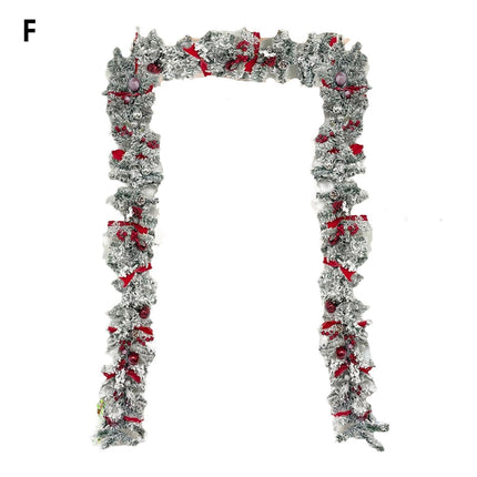 Christmas Artificial Wreath Red Bowknot Ribbon Garland-E.