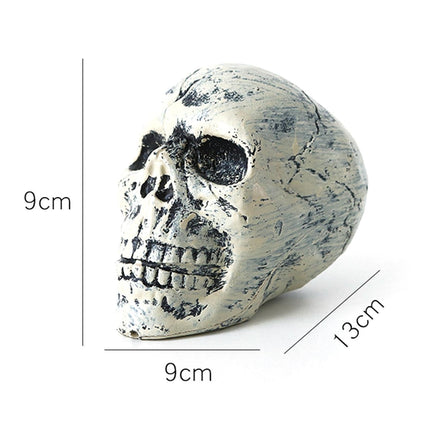 6 Pcs/Set Halloween Skull Ornament Artificial Realistic Increase Atmosphere Durable Clear Texture Skeleton Horror Halloween Skull Statue for Home-White.