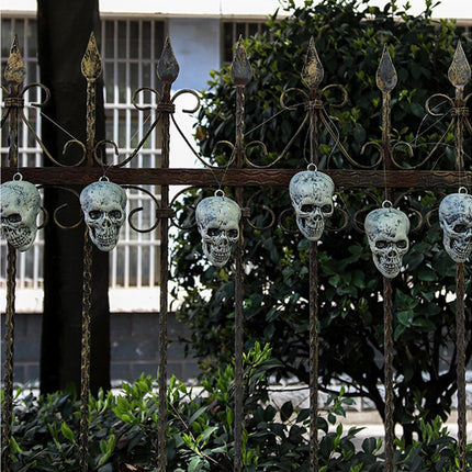 6 Pcs/Set Halloween Skull Ornament Artificial Realistic Increase Atmosphere Durable Clear Texture Skeleton Horror Halloween Skull Statue for Home-White.