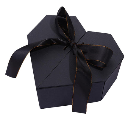 Mbg Gift Box Attractive DIY Bright Color Romantic Heart-shaped Snack Storage Case for Wedding-Black.