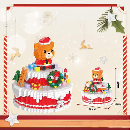 Advent Christmas Gift Box Bear Cake Set Building Blocks Christmas Gift 1526PCS.