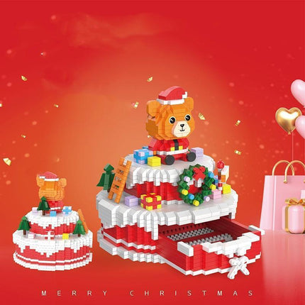 Advent Christmas Gift Box Bear Cake Set Building Blocks Christmas Gift 1526PCS.