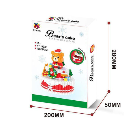 Advent Christmas Gift Box Bear Cake Set Building Blocks Christmas Gift 1526PCS.