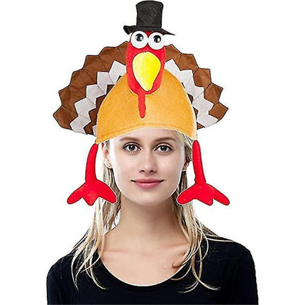 2 Pack Funny Roasted Turkey Hat Thanksgiving Hat Halloween Costume Dress Up.