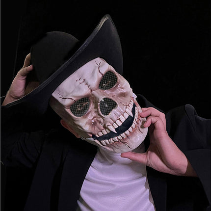 Adjustable Halloween Ghost Masque with Scary Looking Artificial Skeleton Face for Theme Parties Masquerade Balls.