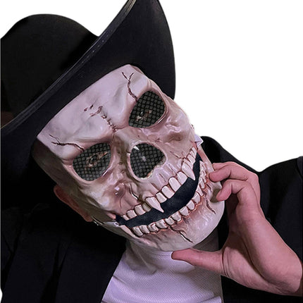 Adjustable Halloween Ghost Masque with Scary Looking Artificial Skeleton Face for Theme Parties Masquerade Balls.
