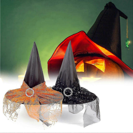 Fashion Reusable Cloth Halloween Babies Wizard Hat For Party Decor-Black.