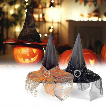 Fashion Reusable Cloth Halloween Babies Wizard Hat For Party Decor-Black.