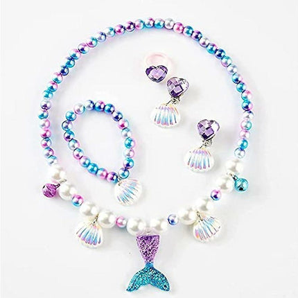 Girls Princess Dress Up Set Costume Babies Tiara Necklace Halloween Party Supplies.