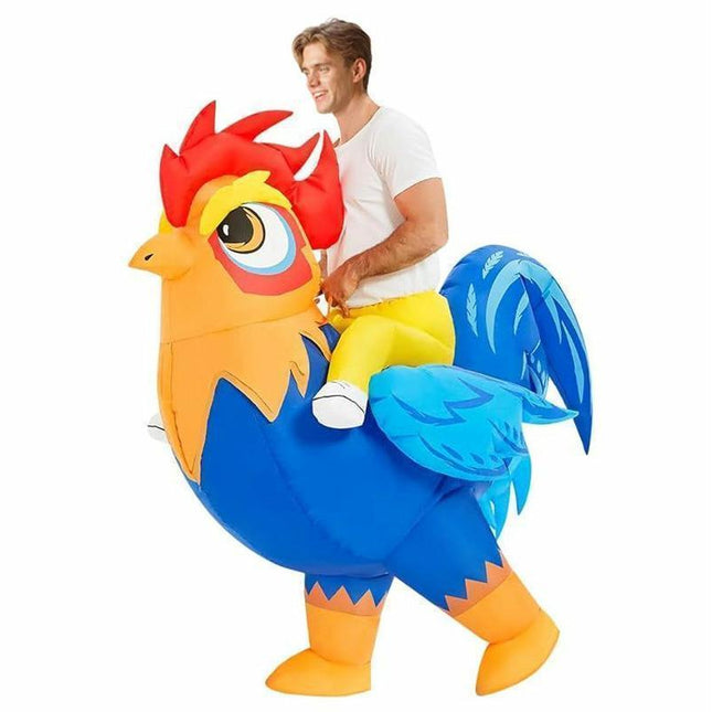 Halloween Inflatable Rooster Costume, Funny Cosplay Halloween Costume for Men Women Birthday Christmas, Suitable for Height 150-190cm.