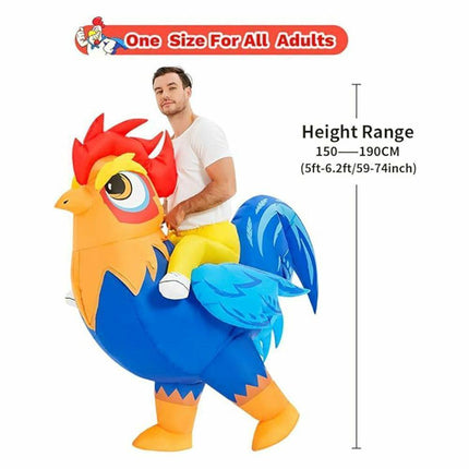 Halloween Inflatable Rooster Costume, Funny Cosplay Halloween Costume for Men Women Birthday Christmas, Suitable for Height 150-190cm.