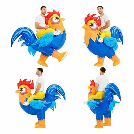 Halloween Inflatable Rooster Costume, Funny Cosplay Halloween Costume for Men Women Birthday Christmas, Suitable for Height 150-190cm.