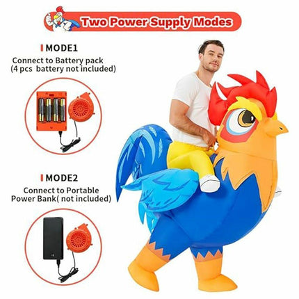Halloween Inflatable Rooster Costume, Funny Cosplay Halloween Costume for Men Women Birthday Christmas, Suitable for Height 150-190cm.