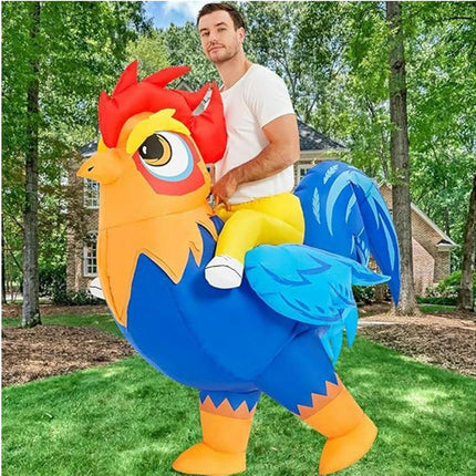 Halloween Inflatable Rooster Costume, Funny Cosplay Halloween Costume for Men Women Birthday Christmas, Suitable for Height 150-190cm.