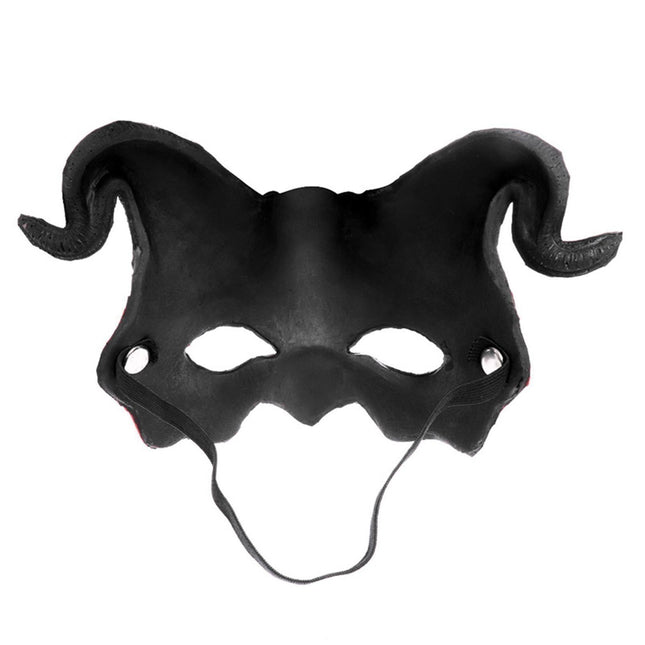 Halloween Masquerade Devil Mask Unique Scary Half Face Ram Horn Devil Mask for Halloween Costume Supplies.