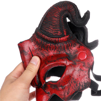 Halloween Masquerade Devil Mask Unique Scary Half Face Ram Horn Devil Mask for Halloween Costume Supplies.