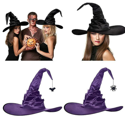 Halloween Party Felt Witch Hats Party Wide Brim Pointed Hat Accessory.