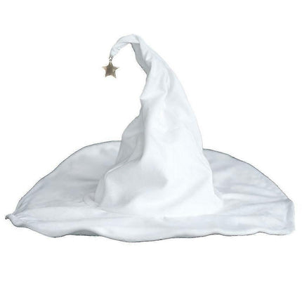 Lace-up Strap Witch Hat Women Adult Halloween White Wizard Hat Party Headgear.