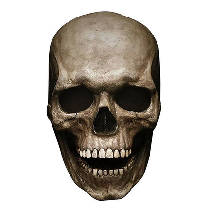 Unisex Creepy Halloween Skull Mask with Moving Jaw Entire Head Full Head Latex Helmet - Dark.