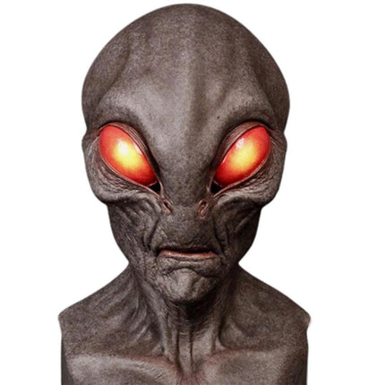 Unisex Halloween Independence Station Alien Mask Horror Headgear UFO Latex Prop - Black.