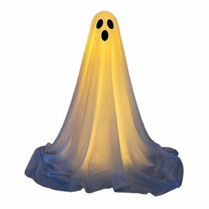 1 Pack Halloween Ghost Decorations with String Lights Outdoor Yard Front Porch Garden Decor.