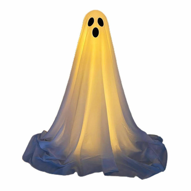 1 Pack Halloween Ghost Decorations with String Lights Outdoor Yard Front Porch Garden Decor.
