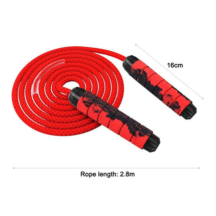 Weighted Jump Rope for Adult Fitness - Long for Cardio Exercise Workouts, Non-Slip Handles - Red.