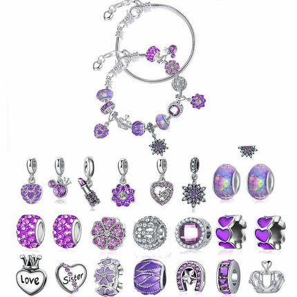 24 DAYS Christmas Advent Countdown Calendar Charm Bracelet Making Kit.