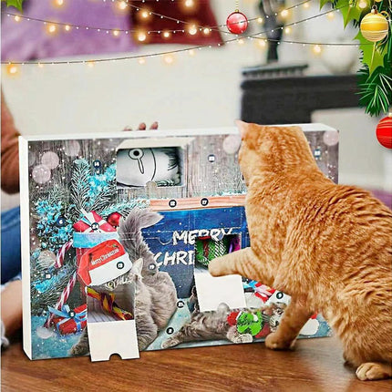 Cat Advent Calendar 2024 Christmas Countdown Calendar Xmas Gift for Kitten Toys 24Pcs.