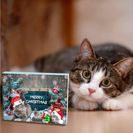 Cat Advent Calendar 2024 Christmas Countdown Calendar Xmas Gift for Kitten Toys 24Pcs.
