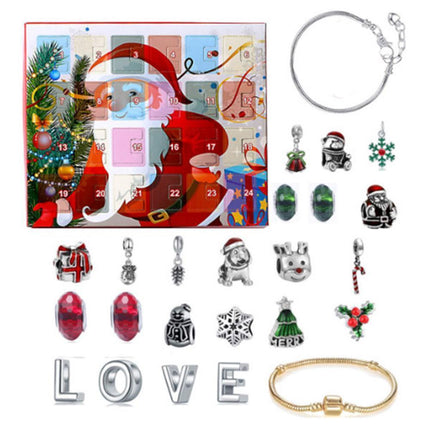 Christmas Advent Charm Calendar-LOVE Bracelet.