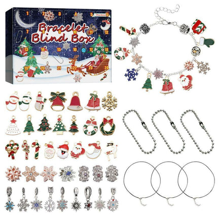 Christmas DIY Bracelet Jewelry Making Kit 24 Days Advent Calendar.