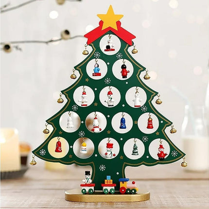 Christmas Tree Advent Calendar 24 Days Countdown to Christmas Tabletop Wooden Advent Calendar Tree.