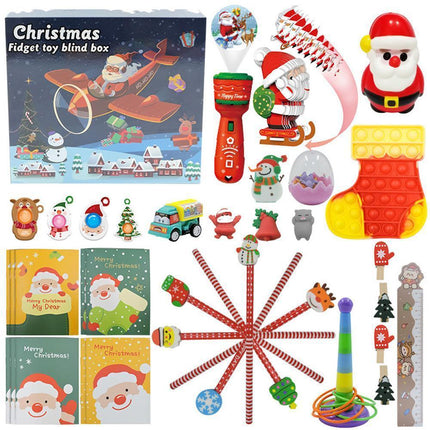 Fidget Calendar Advent Toy Christmas Toys Xmas Pop Simple Dimple Toy Set.