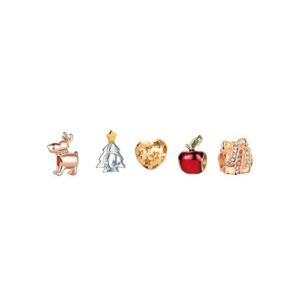 Non-woven Hanging Christmas Advent Charm Calendar Bag-Gold Bracelet.