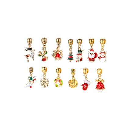 Non-woven Hanging Christmas Advent Charm Calendar Bag-Gold Bracelet.