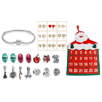 Non-woven Hanging Christmas Advent Charm Calendar Bag-Smiley Jewelry.