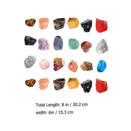 24pcs Christmas Count Down Stones Xmas Advent Calendar Minerals Festival Supplies.