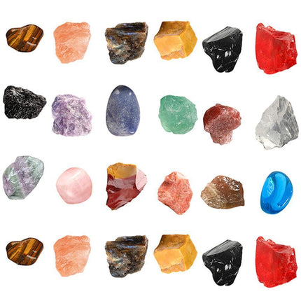 24pcs Christmas Count Down Stones Xmas Advent Calendar Minerals Festival Supplies.