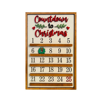 25 Days Wooden Hanging Christmas Advent Countdown Calendar.