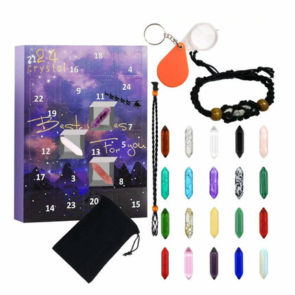 24-Day Christmas Advent Calendars Rhinestone Bracelet Countdown Calendar Jewellery Making Blind Box.