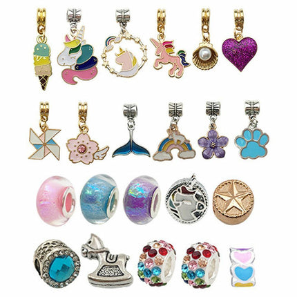 24pcs DIY Christmas Bracelet Advent Calendar Unicorn Christmas Charm Bracelet Set.