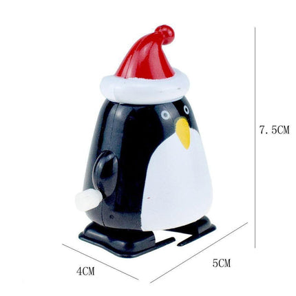 8pcs Christmas Wind Up Toys Penguin Christmas Tree Santa Claus Snowman Elk Clockwork Toys Figure Ornaments Party Supplies Favors.