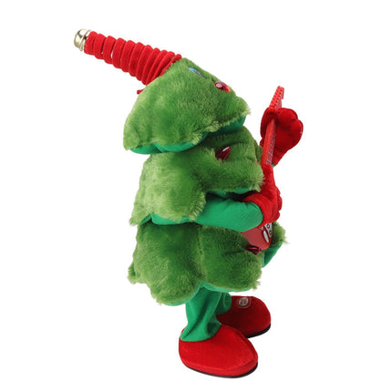 Electric Christmas Tree Plush Toy 8 Songs Continuous Play Glowing Swinging Singing Dancing Cute Electric Plush Toy for Boy and Girls Guitar Christmas Tree.