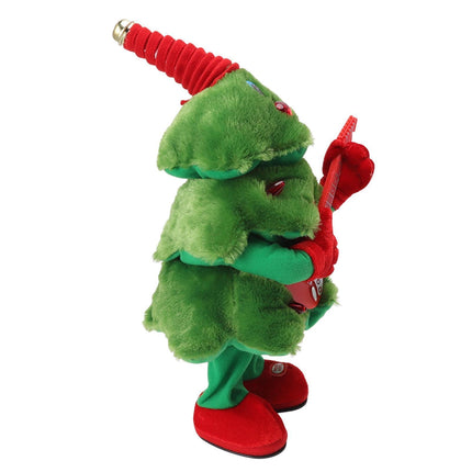 Electric Christmas Tree Plush Toy 8 Songs Continuous Play Glowing Swinging Singing Dancing Cute Electric Plush Toy for Boy and Girls Guitar Christmas Tree.