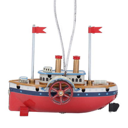 Xmas Hanging Ship Tree Ornament Iron Vintage Retro Cruise Ship Model Toy for Boy and Girls Christmas Holiday Gift.