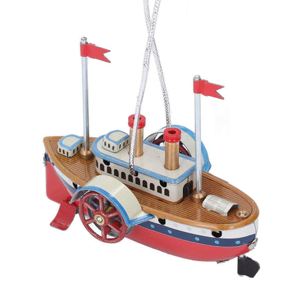 Xmas Hanging Ship Tree Ornament Iron Vintage Retro Cruise Ship Model Toy for Boy and Girls Christmas Holiday Gift.
