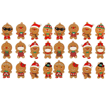 12Pcs Gingerbread Man Christmas Tree Hanging Pendants Cute Christmas Party Ornaments.