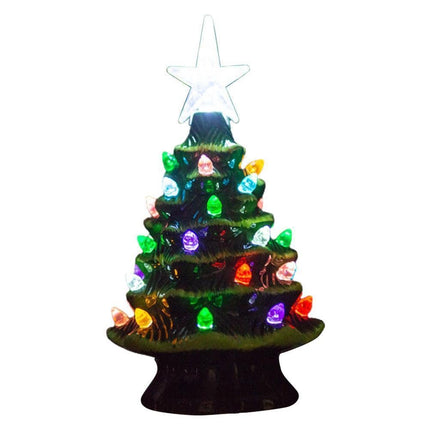 18.8cm Lighted Ceramic Christmas Tree Christmas Tabletop Decorations Christmas Lights.
