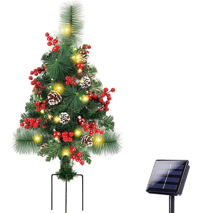 Solar Christmas Tree Garden Stake Lights Outdoor Christmas Tree Lighted Yard Decorations.